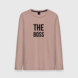 Лонгслив хлопковый мужской The boss - Couple, цвет: пыльно-розовый