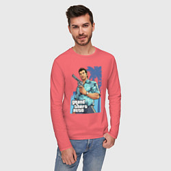 Лонгслив хлопковый мужской GTA - Томми Версетти, цвет: коралловый — фото 2