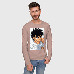 Лонгслив хлопковый мужской Иппо Боксер, цвет: пыльно-розовый — фото 2