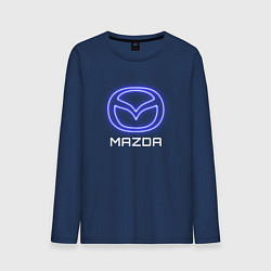 Лонгслив хлопковый мужской Mazda neon, цвет: тёмно-синий