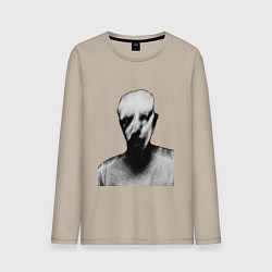 Лонгслив хлопковый мужской Фото призрака, цвет: миндальный