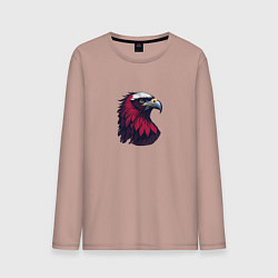 Лонгслив хлопковый мужской Красочный орел, цвет: пыльно-розовый