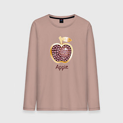 Лонгслив хлопковый мужской Яблоко бриллиантовое, цвет: пыльно-розовый