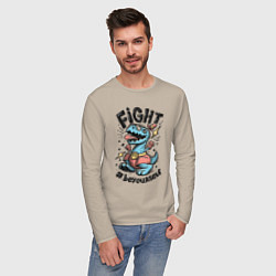 Лонгслив хлопковый мужской Fight Light, цвет: миндальный — фото 2