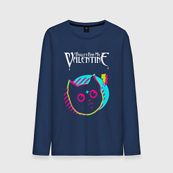 Лонгслив хлопковый мужской Bullet For My Valentine rock star cat, цвет: тёмно-синий