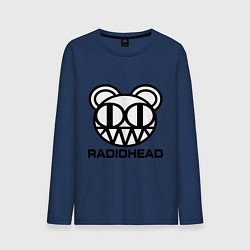Лонгслив хлопковый мужской Radiohead logo bear, цвет: тёмно-синий