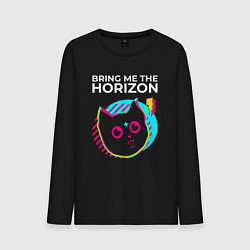 Лонгслив хлопковый мужской Bring Me the Horizon rock star cat, цвет: черный