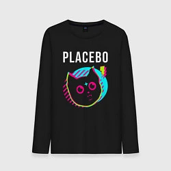 Лонгслив хлопковый мужской Placebo rock star cat, цвет: черный