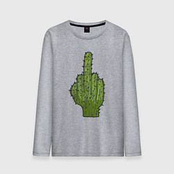 Лонгслив хлопковый мужской Cactus fuck, цвет: меланж