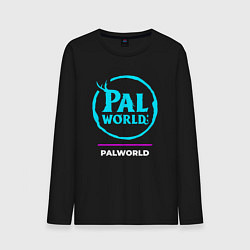 Лонгслив хлопковый мужской Символ Palworld в неоновых цветах, цвет: черный