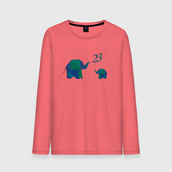 Лонгслив хлопковый мужской Сын поздравляет папу с праздником, цвет: коралловый