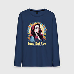 Лонгслив хлопковый мужской Lana Del Rey Summertime Sadness, цвет: тёмно-синий