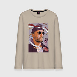 Лонгслив хлопковый мужской Киллер, цвет: миндальный