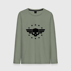 Лонгслив хлопковый мужской Helldivers 2: Stars Logo, цвет: авокадо