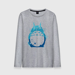 Лонгслив хлопковый мужской Blue Totoro, цвет: меланж
