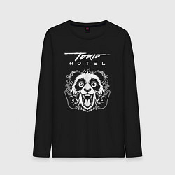 Лонгслив хлопковый мужской Tokio Hotel rock panda, цвет: черный