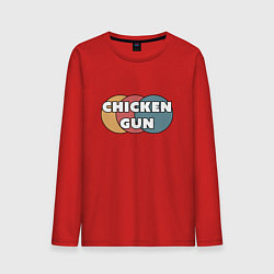 Лонгслив хлопковый мужской Chicken gun круги, цвет: красный