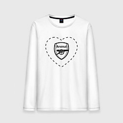 Лонгслив хлопковый мужской Лого Arsenal в сердечке, цвет: белый