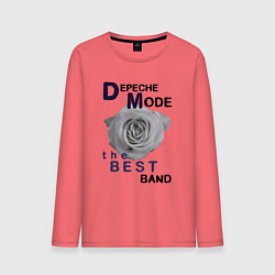 Лонгслив хлопковый мужской Depeche Mode - best of band, цвет: коралловый