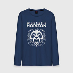 Лонгслив хлопковый мужской Bring Me the Horizon rock panda, цвет: тёмно-синий