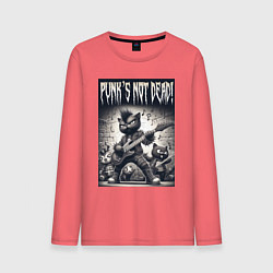 Мужской лонгслив Black kitten - punks not dead