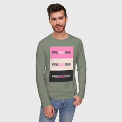 Лонгслив хлопковый мужской V Fri END S - friends song, цвет: авокадо — фото 2