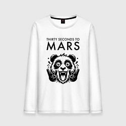 Лонгслив хлопковый мужской Thirty Seconds to Mars - rock panda, цвет: белый