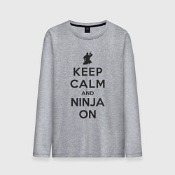Мужской лонгслив Keep calm and ninja on