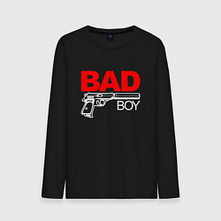 Лонгслив хлопковый мужской Bad boy - with gun, цвет: черный