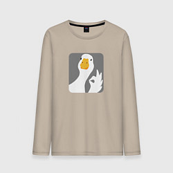 Лонгслив хлопковый мужской Гусь-нормусь, цвет: миндальный
