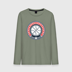 Лонгслив хлопковый мужской Stars basketball, цвет: авокадо