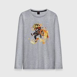 Лонгслив хлопковый мужской Ип Ка Мин из Геншин Импакт, цвет: меланж