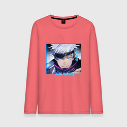 Лонгслив хлопковый мужской Сатору Годзё портрет Jujutsu Kaisen, цвет: коралловый