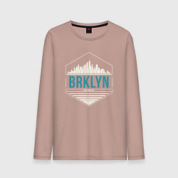 Лонгслив хлопковый мужской Brooklyn city, цвет: пыльно-розовый