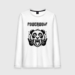 Лонгслив хлопковый мужской Powerwolf - rock panda, цвет: белый