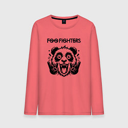 Лонгслив хлопковый мужской Foo Fighters - rock panda, цвет: коралловый
