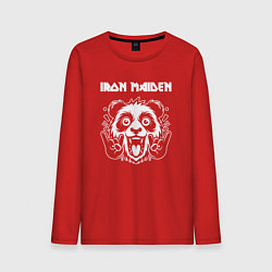 Лонгслив хлопковый мужской Iron Maiden rock panda, цвет: красный