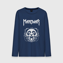 Лонгслив хлопковый мужской Manowar rock panda, цвет: тёмно-синий