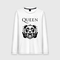 Лонгслив хлопковый мужской Queen - rock panda, цвет: белый