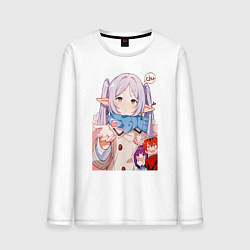 Лонгслив хлопковый мужской Sousou no Frieren: Heart, цвет: белый