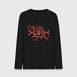 Лонгслив хлопковый мужской New york city streetwear, цвет: черный
