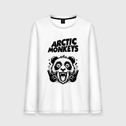 Лонгслив хлопковый мужской Arctic Monkeys - rock panda, цвет: белый