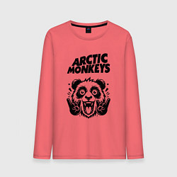 Лонгслив хлопковый мужской Arctic Monkeys - rock panda, цвет: коралловый