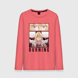 Лонгслив хлопковый мужской Королева со скальпелем - burning witch, цвет: коралловый