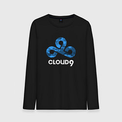 Лонгслив хлопковый мужской Cloud9 - blue cloud logo, цвет: черный