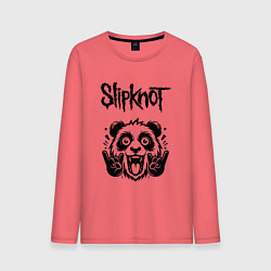 Лонгслив хлопковый мужской Slipknot - rock panda, цвет: коралловый