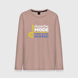 Лонгслив хлопковый мужской Deepche Mode - Some great reward, цвет: пыльно-розовый