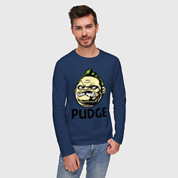 Лонгслив хлопковый мужской Pudge Face, цвет: тёмно-синий — фото 2