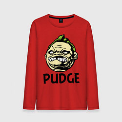 Лонгслив хлопковый мужской Pudge Face, цвет: красный