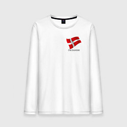 Лонгслив хлопковый мужской Im Danish - motto, цвет: белый